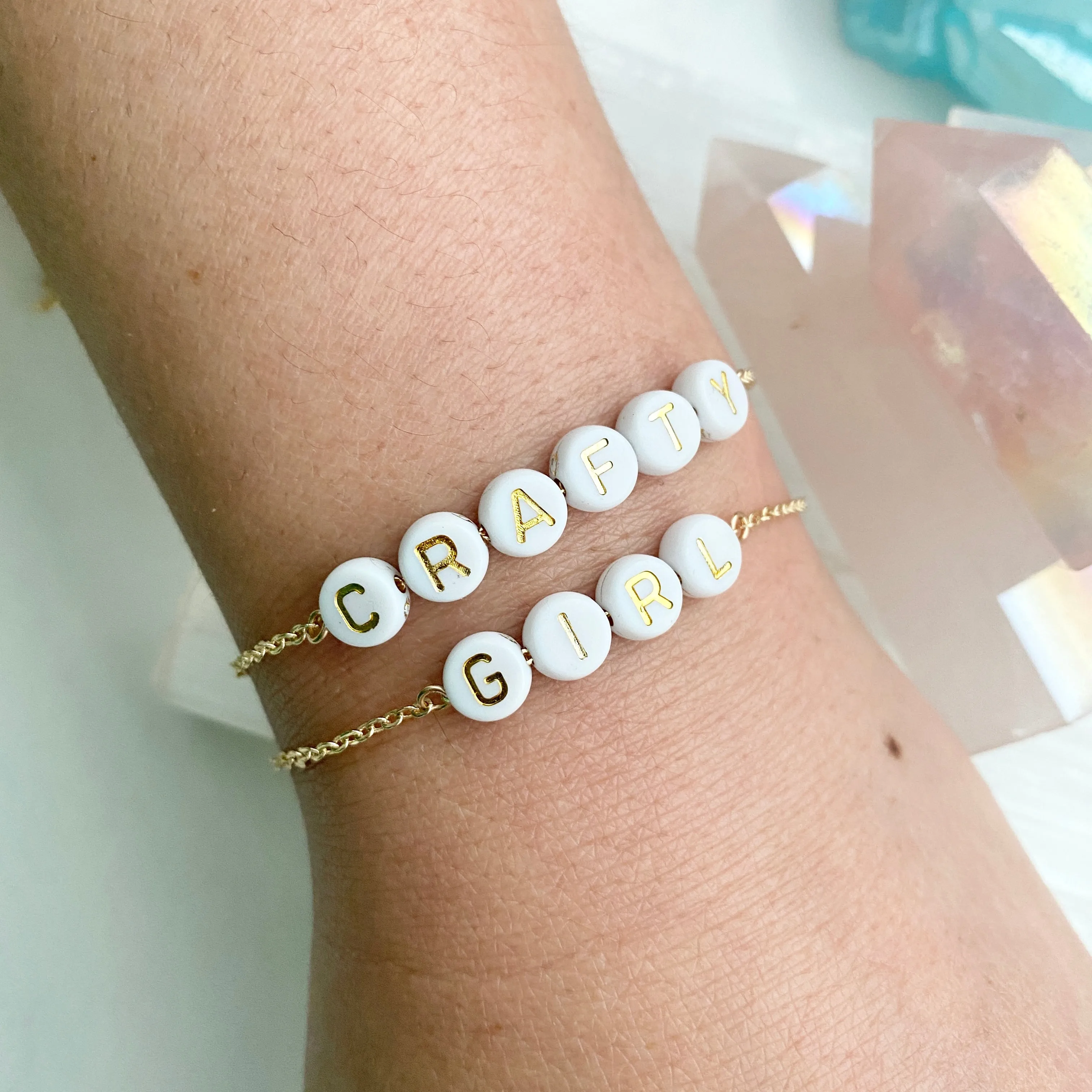 Custom Name Or Word Beaded Bracelet