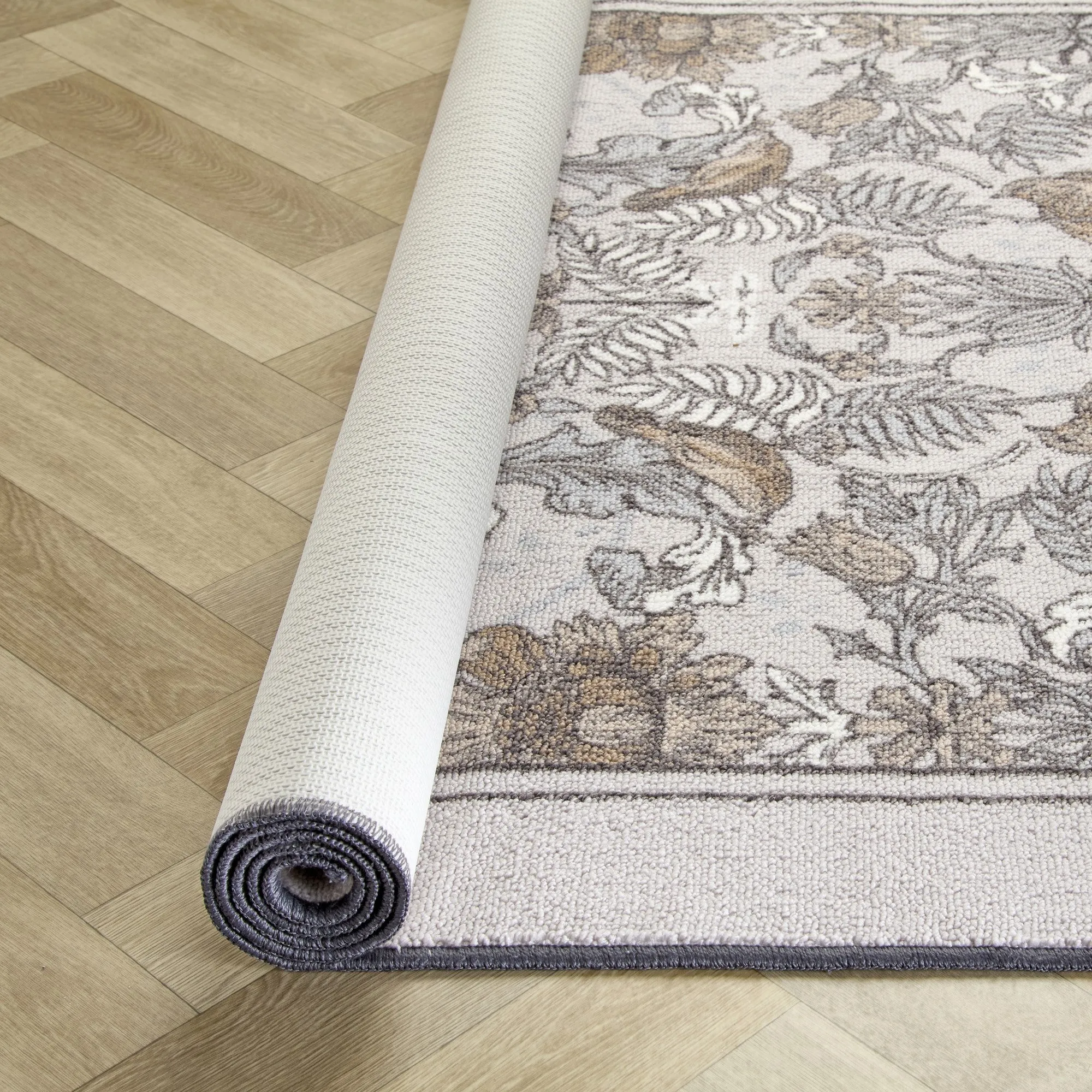 D & D Finch & Flower Washable Rug - Natural