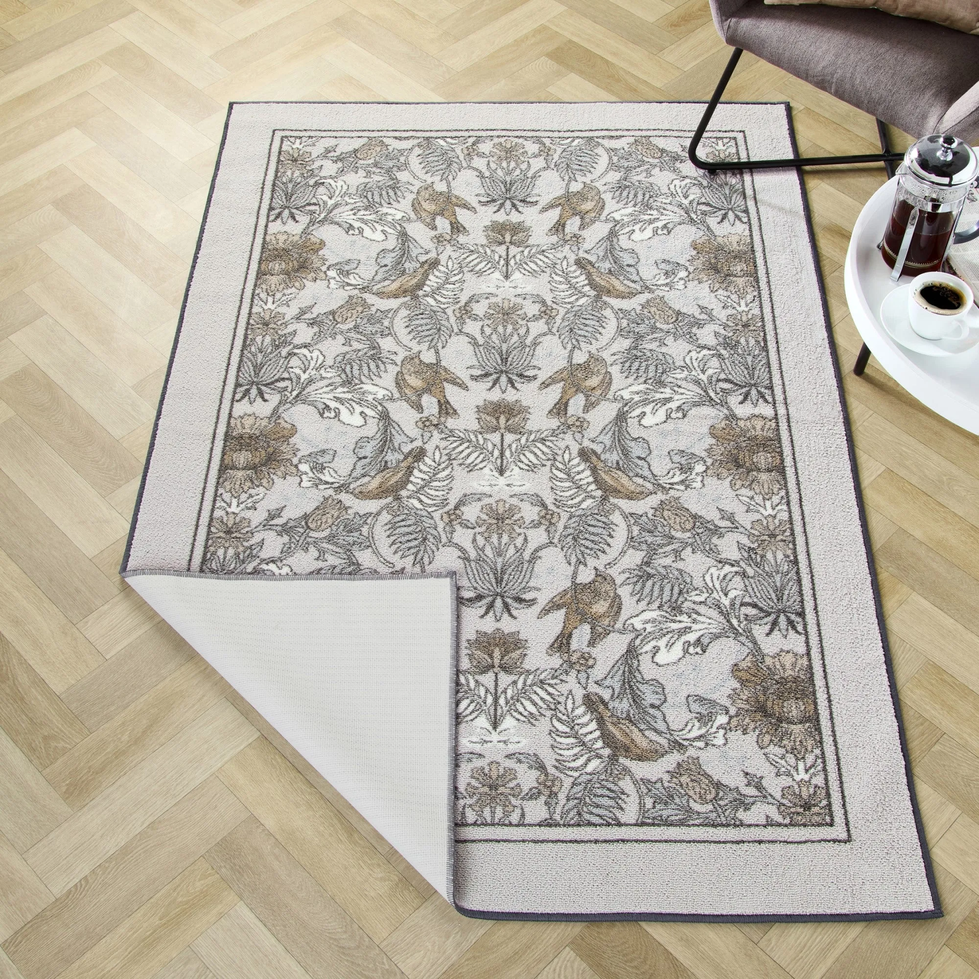 D & D Finch & Flower Washable Rug - Natural