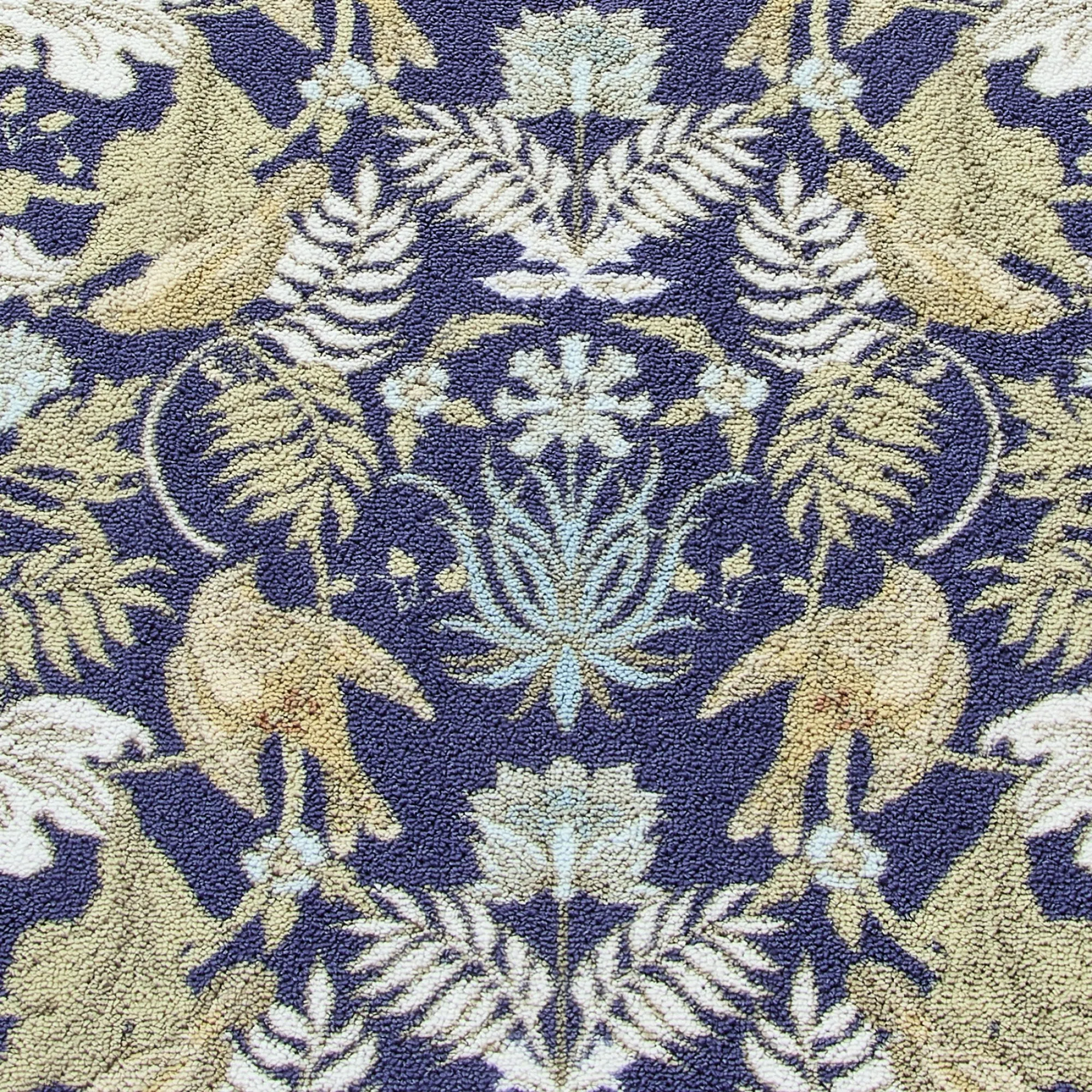 D & D Finch & Flower Washable Rug - Navy
