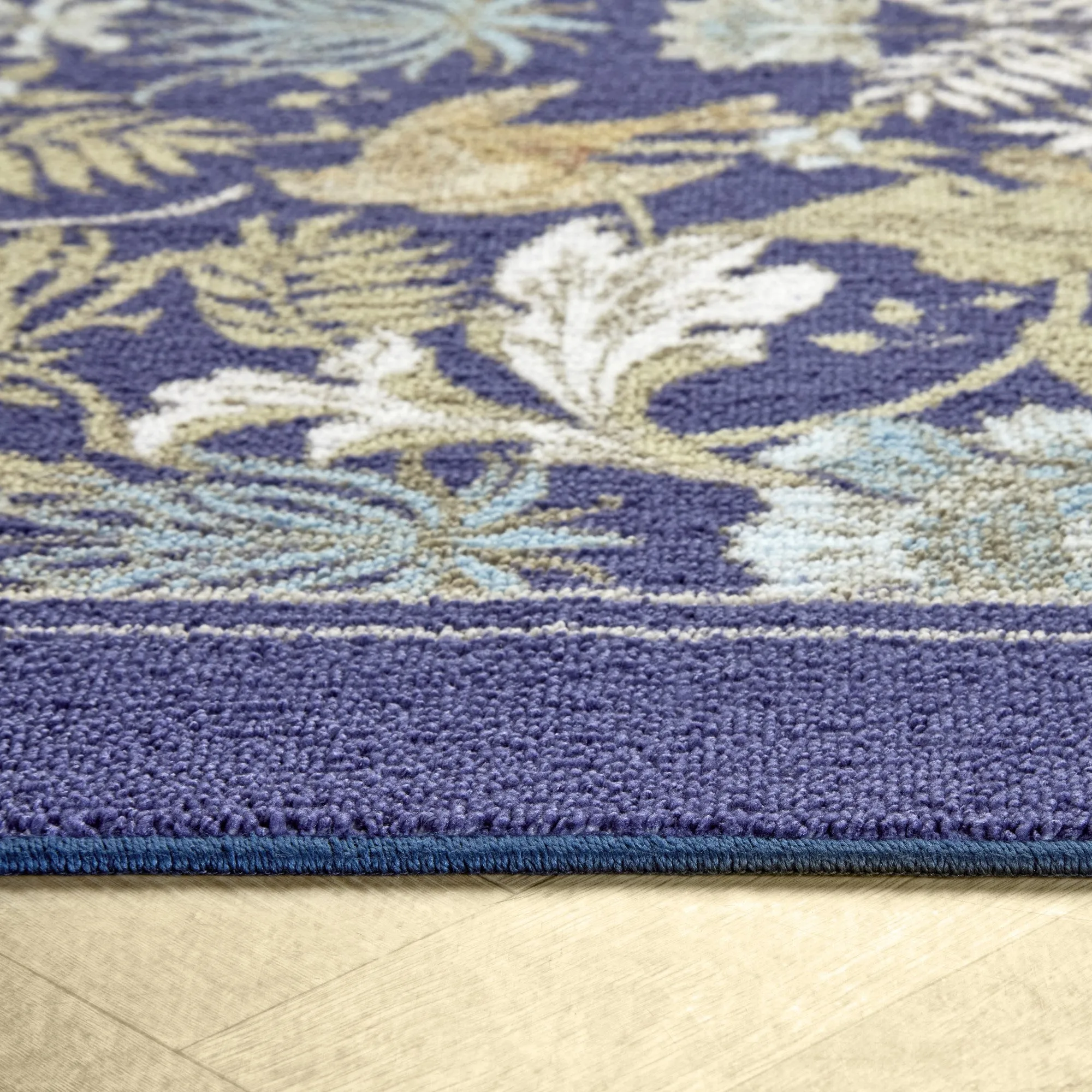 D & D Finch & Flower Washable Rug - Navy