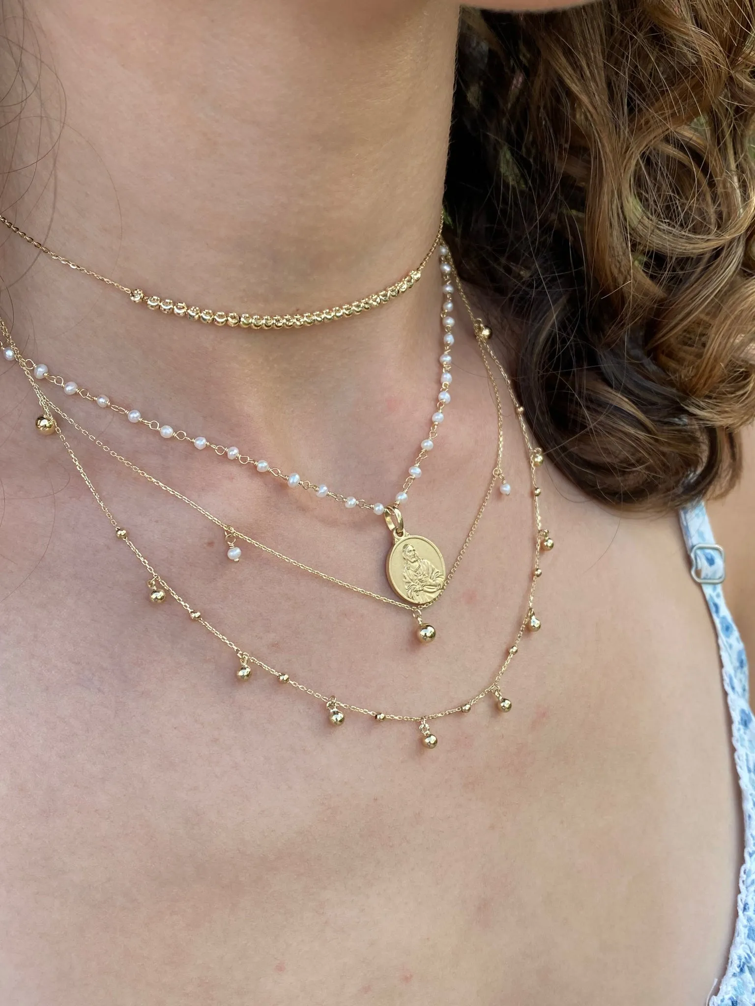 Dainty Bead Dangle Necklace