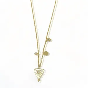 Dainty Diamond Triangle Charm Necklace