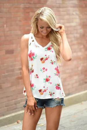 Dainty Floral Criss Cross Tank