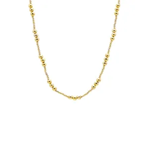 Dainty Multi Sized Beaded Ball Necklace