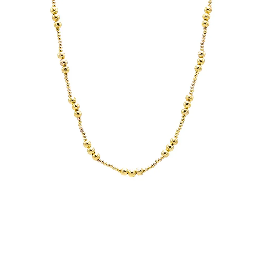 Dainty Multi Sized Beaded Ball Necklace