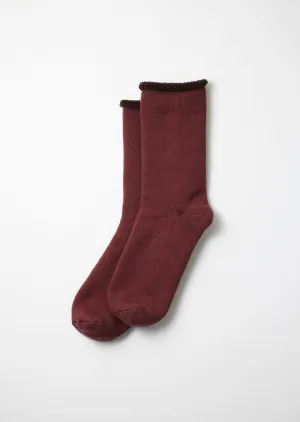 Double Face Cozy Sleeping Socks - Extra Fine Merino  - Bordeaux Red