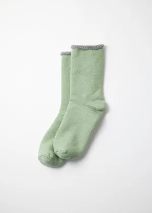 Double Face Cozy Sleeping Socks - Extra Fine Merino  - Green Gray