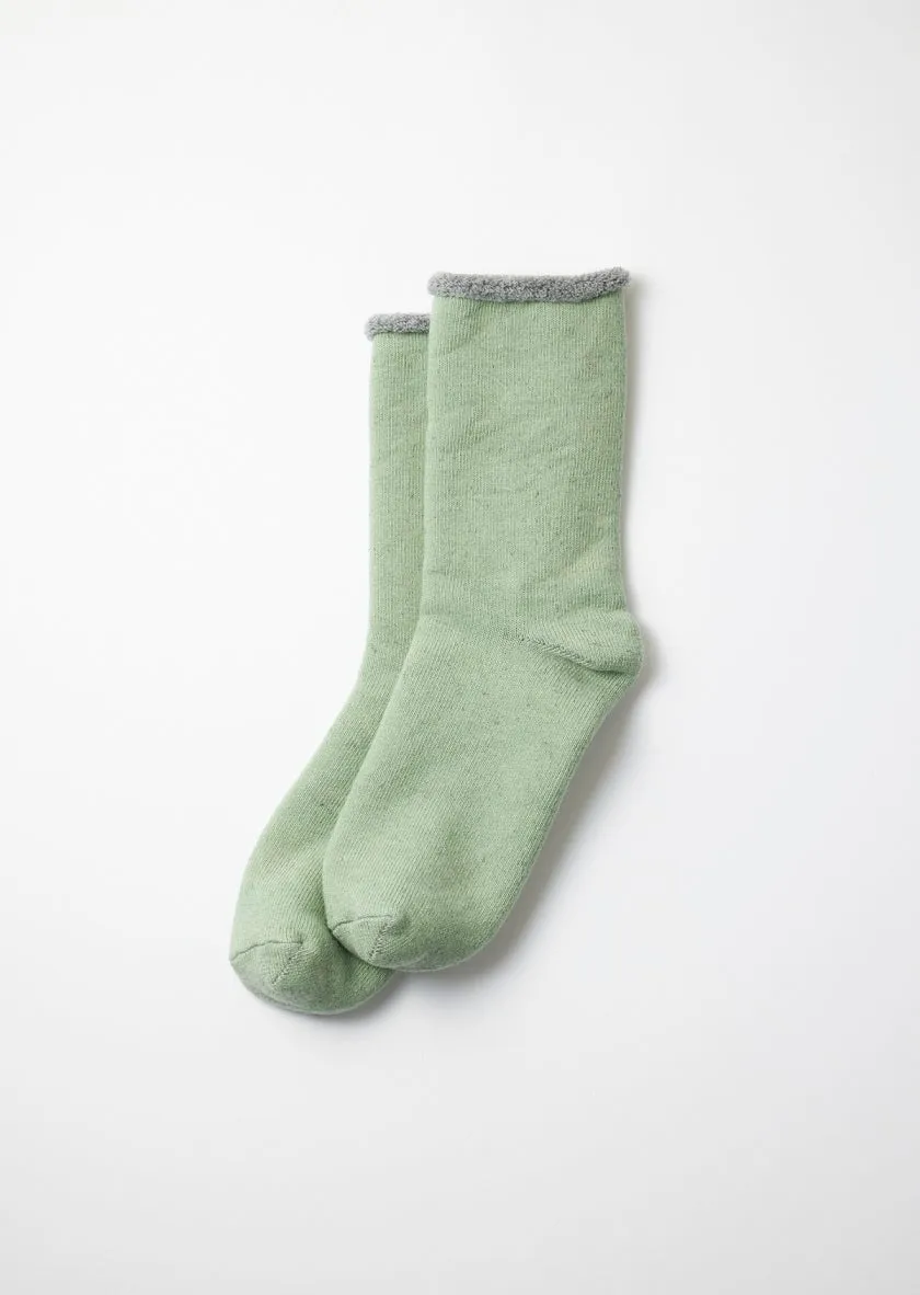 Double Face Cozy Sleeping Socks - Extra Fine Merino  - Green Gray
