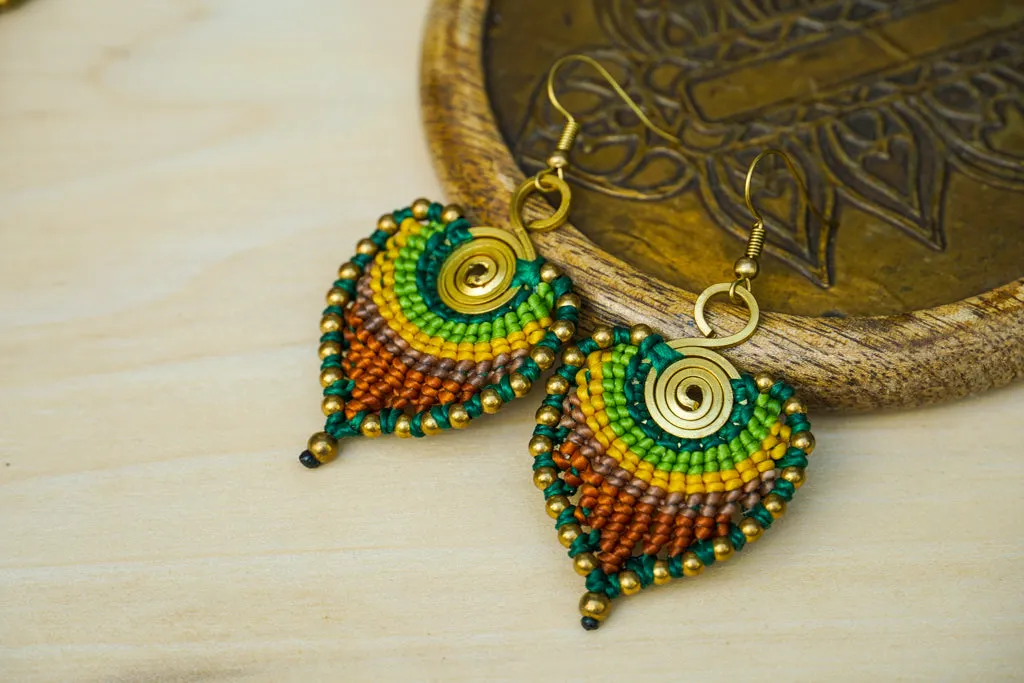 Earth Goddess Micro Macrame Boho Earrings