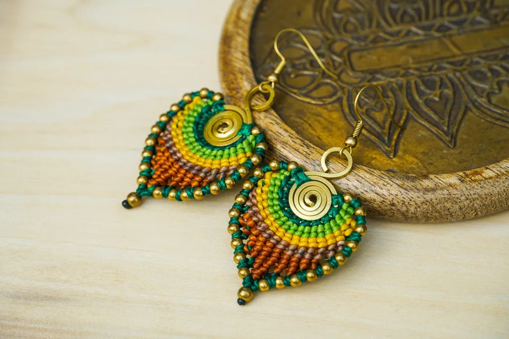 Earth Goddess Micro Macrame Boho Earrings