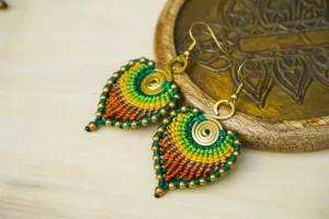 Earth Goddess Micro Macrame Boho Earrings