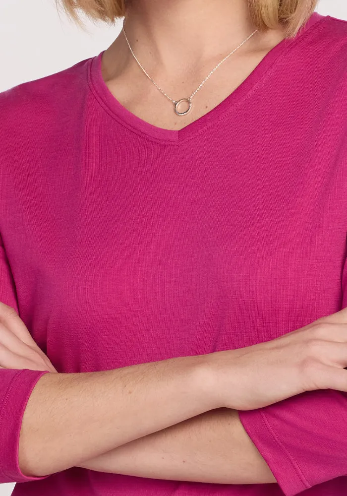 Elena V Neck - Berry Punch