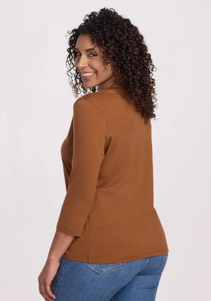 Elena V Neck - Sahara Dust