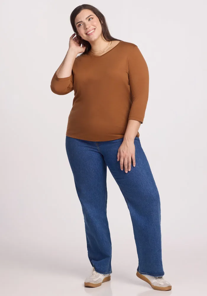 Elena V Neck - Sahara Dust
