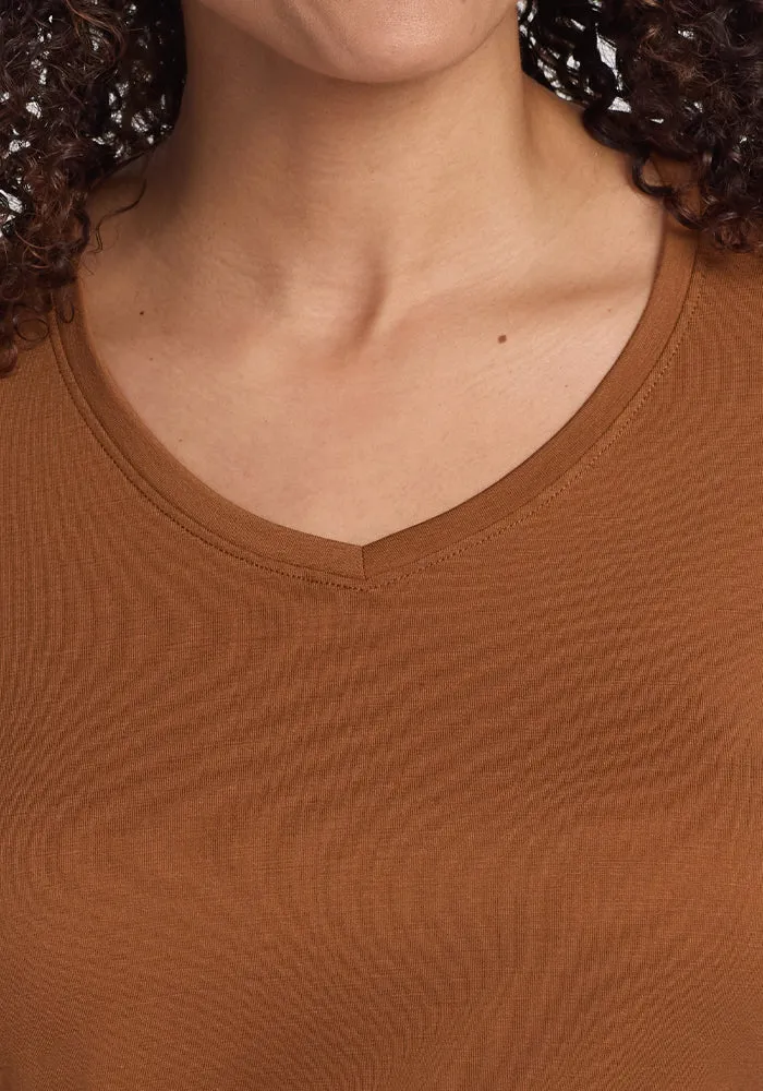 Elena V Neck - Sahara Dust