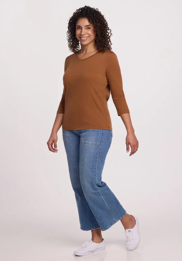 Elena V Neck - Sahara Dust
