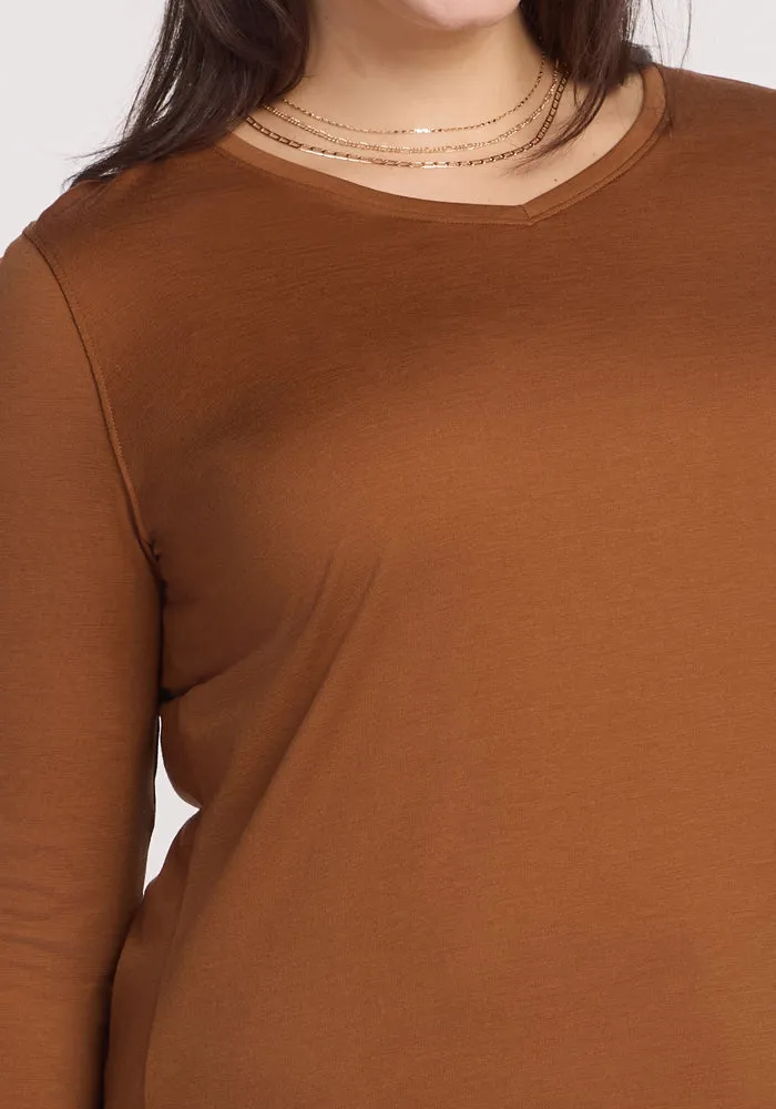 Elena V Neck - Sahara Dust