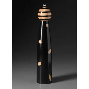 Ellipse E-13 in Black and Natural Wood Wooden Salt Shaker or Pepper Mill Grinder by Robert Wilhelm of Raw Design