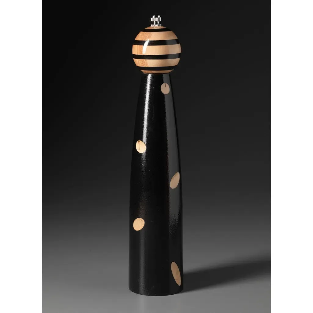 Ellipse E-13 in Black and Natural Wood Wooden Salt Shaker or Pepper Mill Grinder by Robert Wilhelm of Raw Design