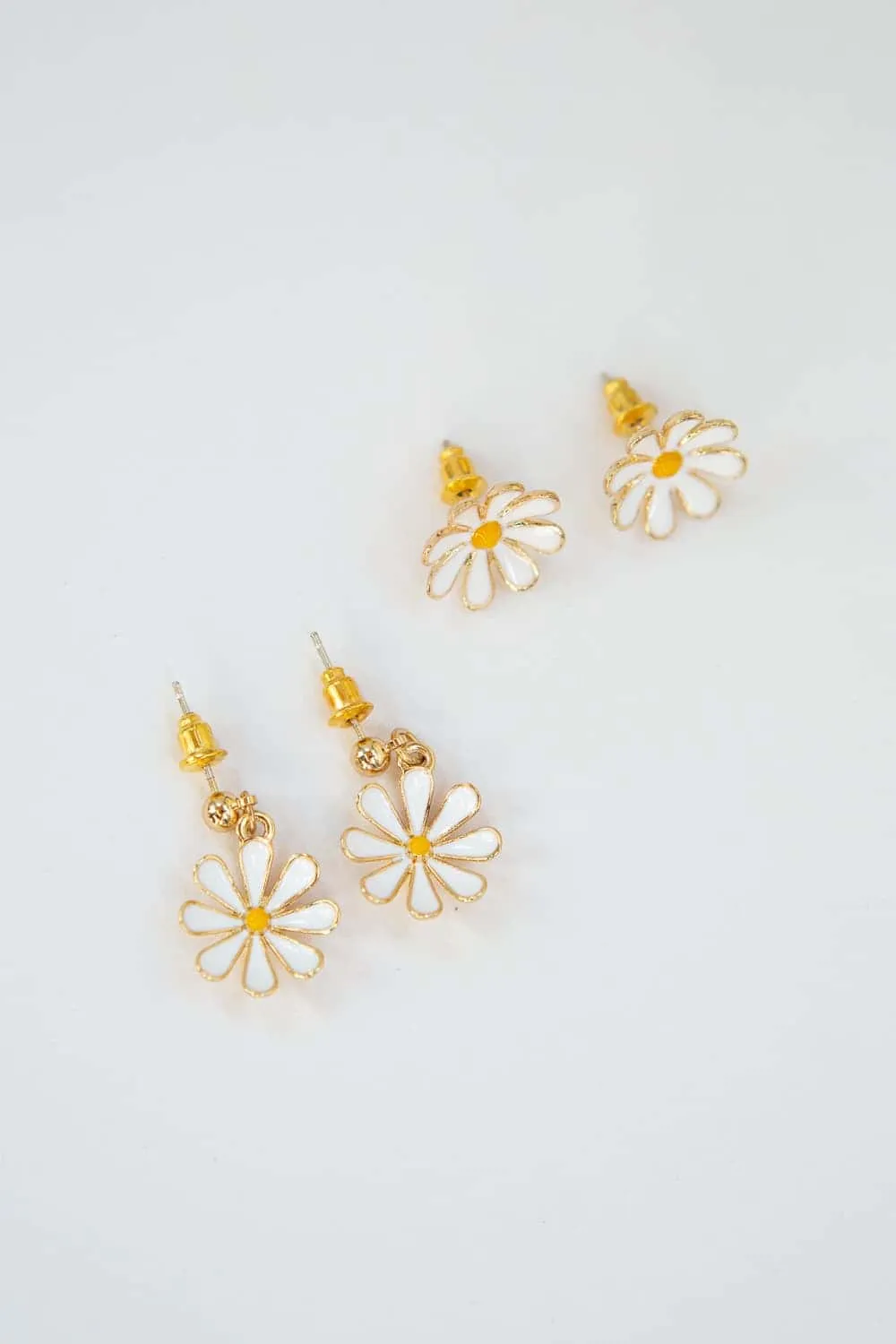 Enamel Daisy Stud Earrings