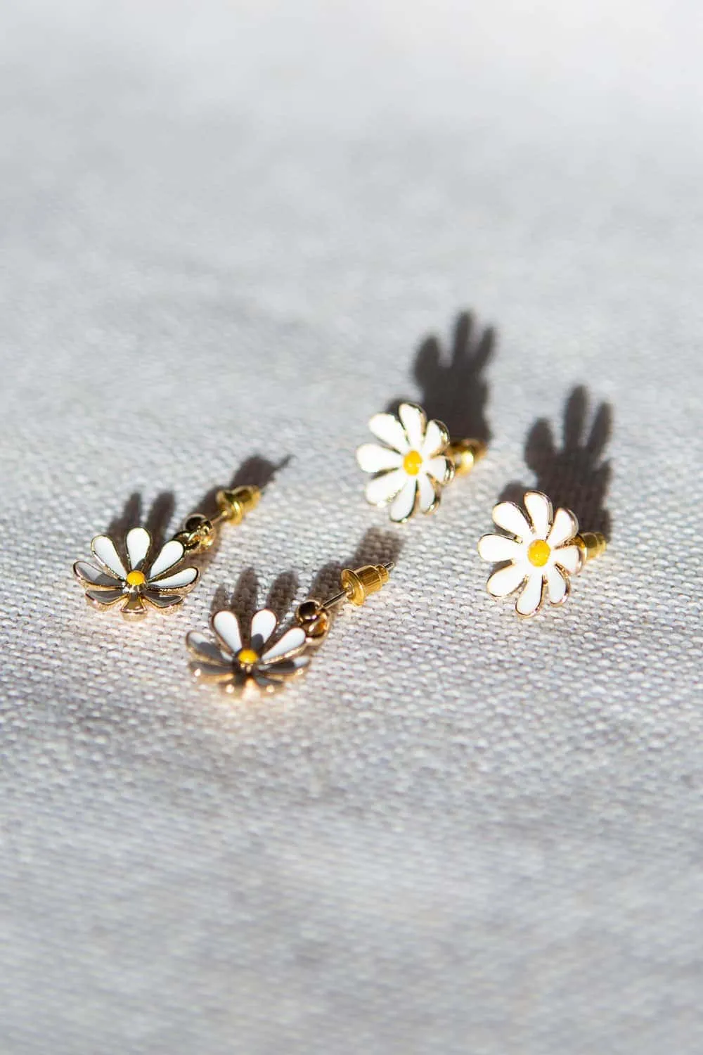 Enamel Daisy Stud Earrings