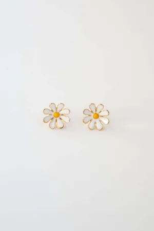 Enamel Daisy Stud Earrings