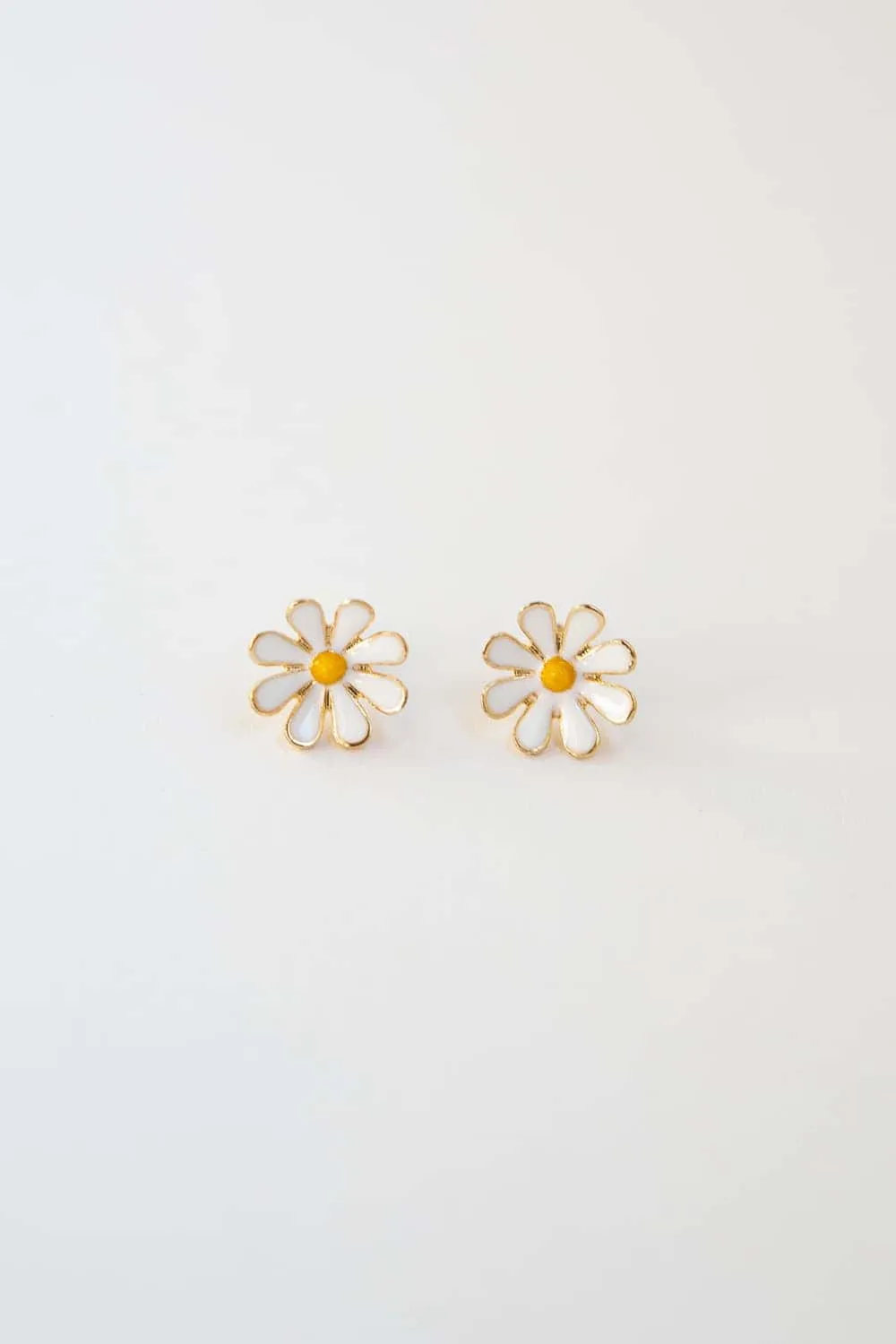 Enamel Daisy Stud Earrings