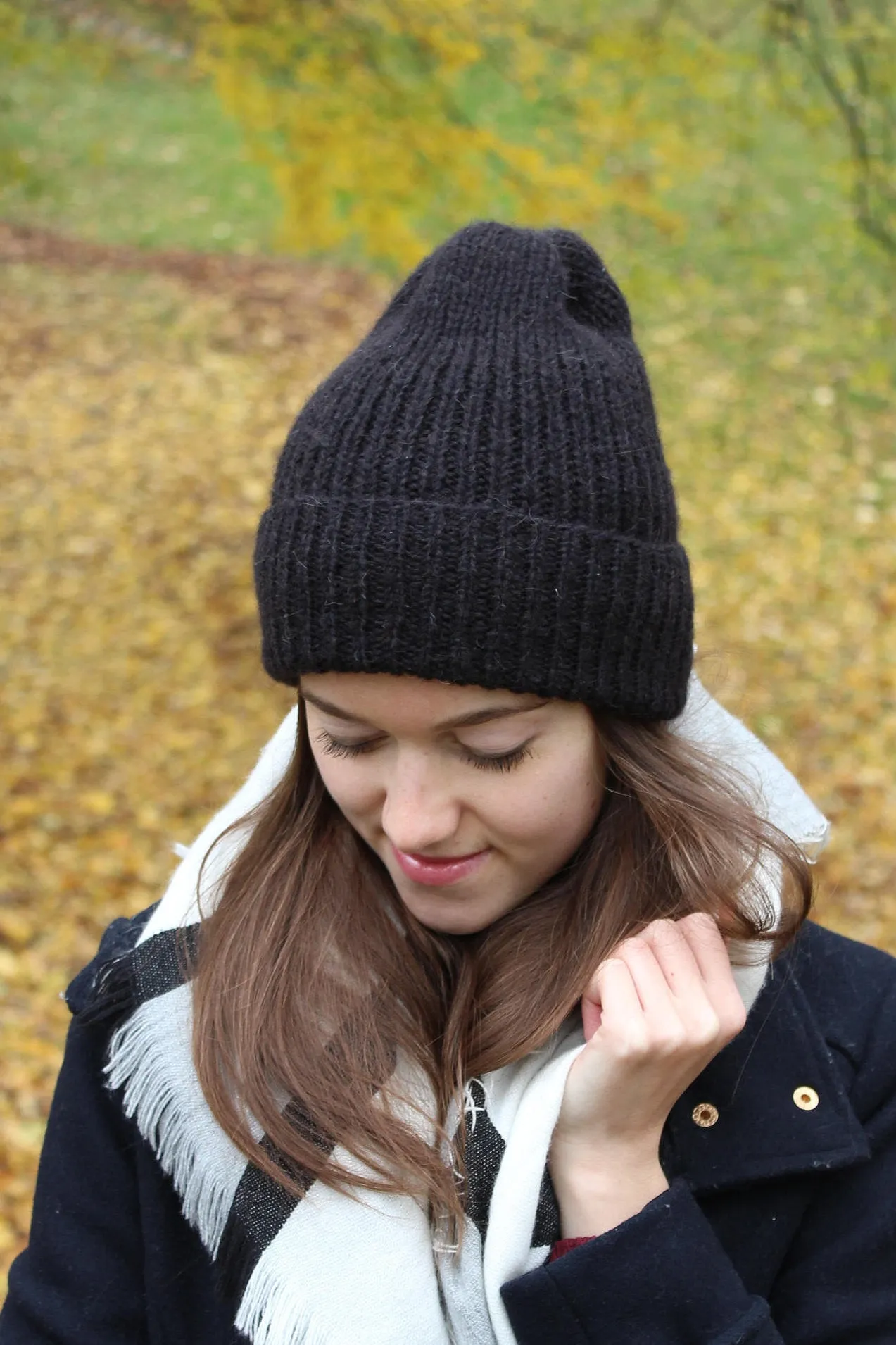 Extra Soft Alpaca Wool Rib Knit Beanie Hat