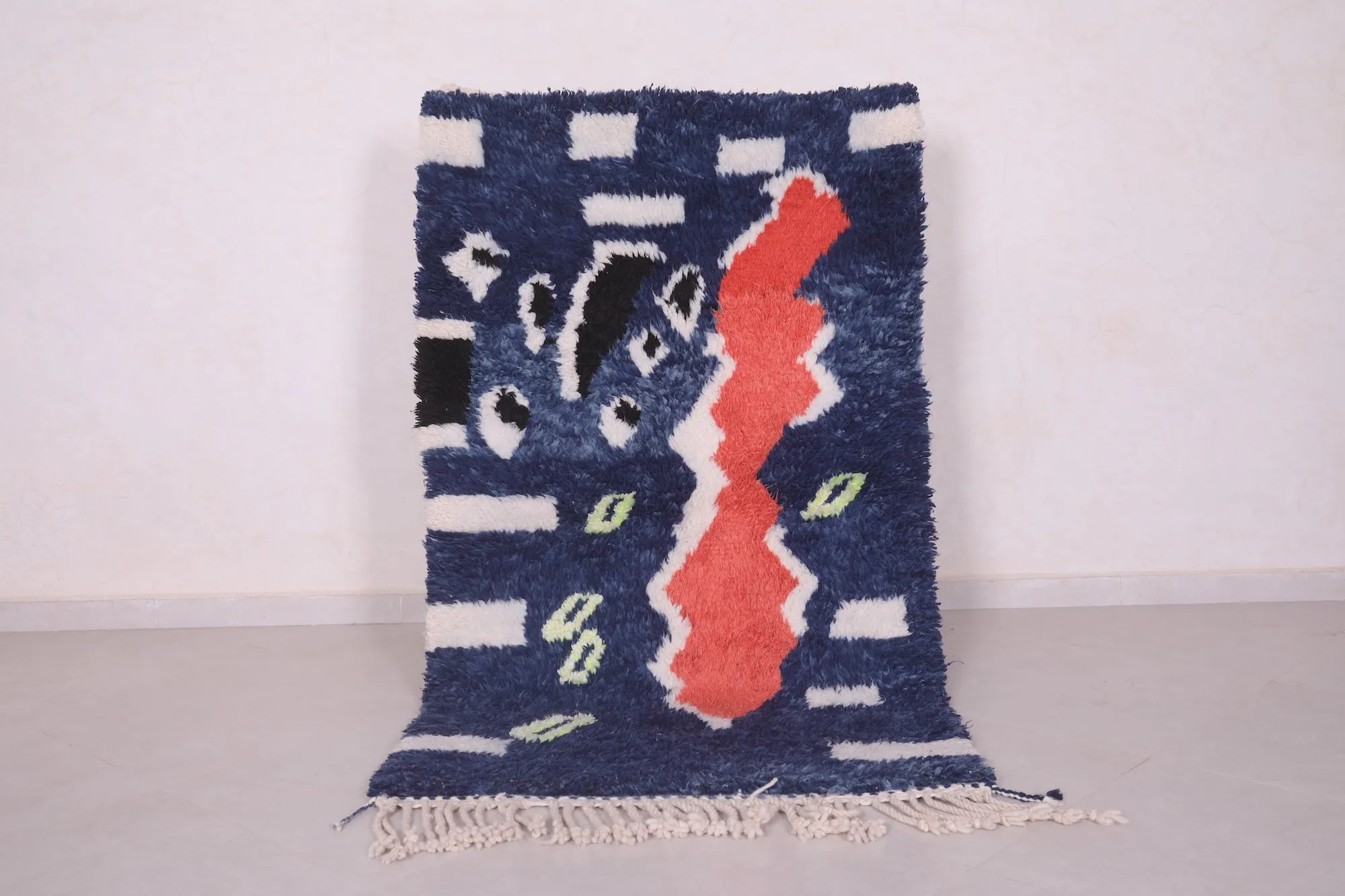 Fabulous Blue Azilal Rug – 3.3 X 5.9 Feet | Bold and Vibrant