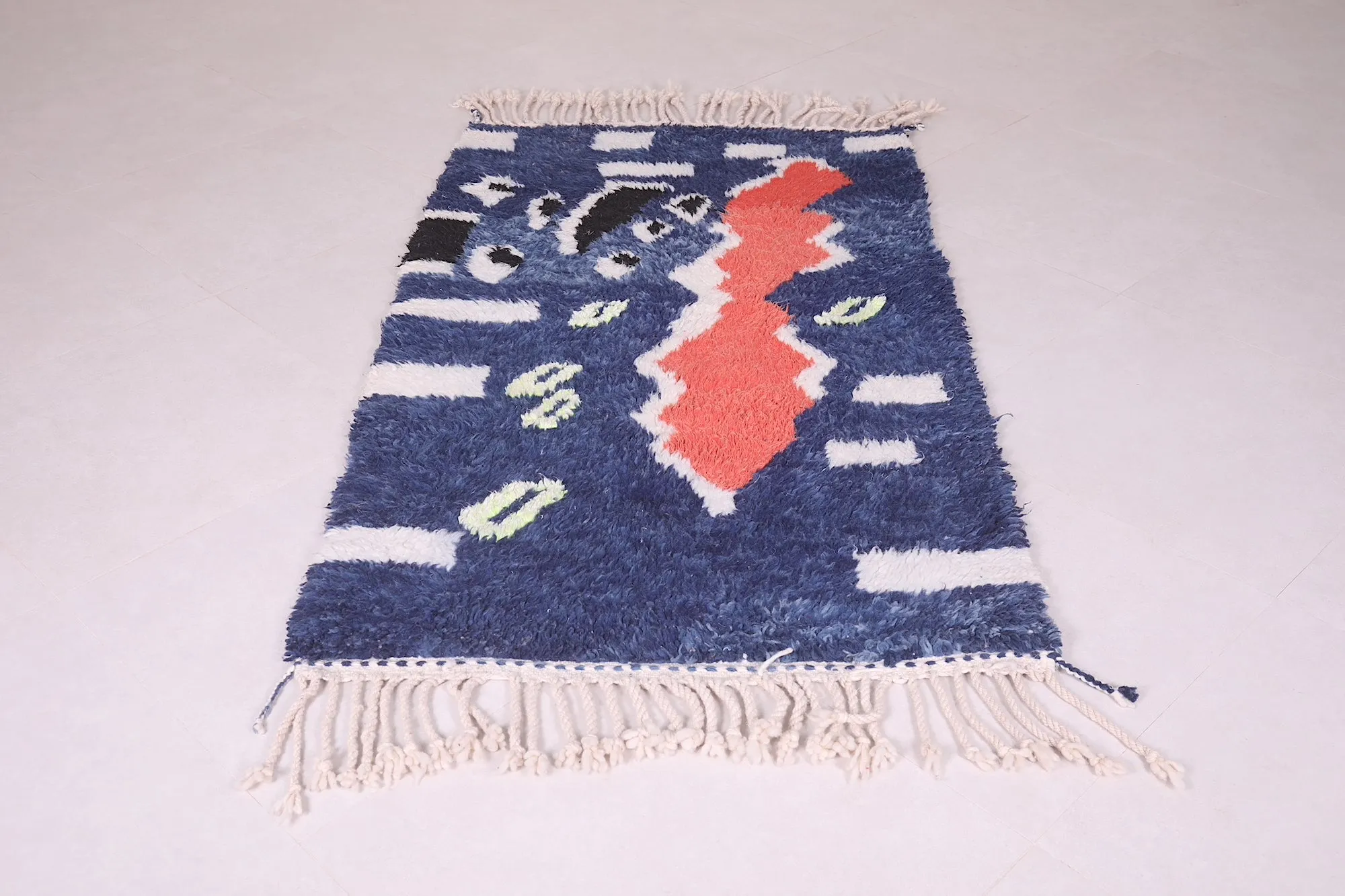 Fabulous Blue Azilal Rug – 3.3 X 5.9 Feet | Bold and Vibrant