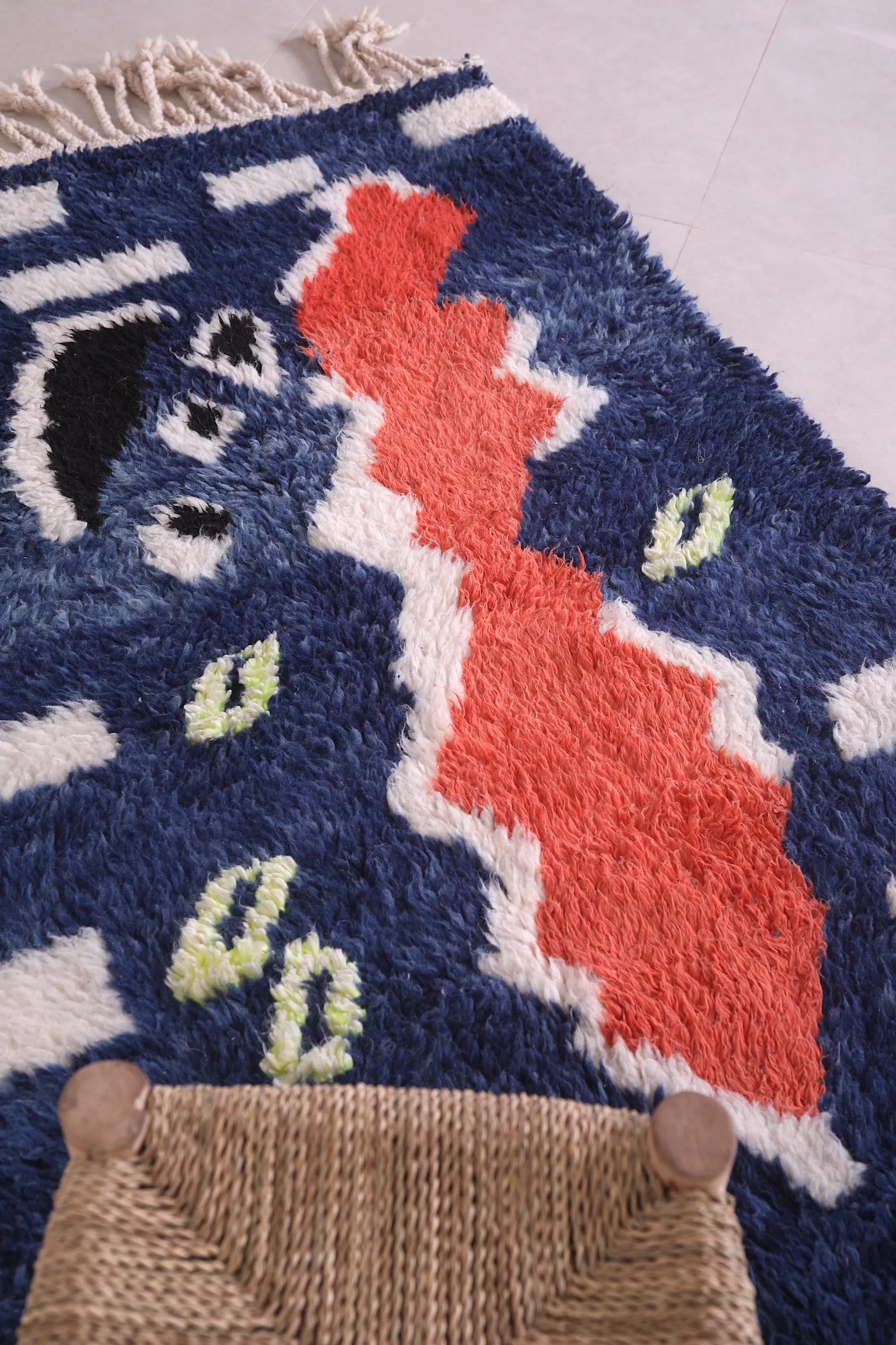 Fabulous Blue Azilal Rug – 3.3 X 5.9 Feet | Bold and Vibrant