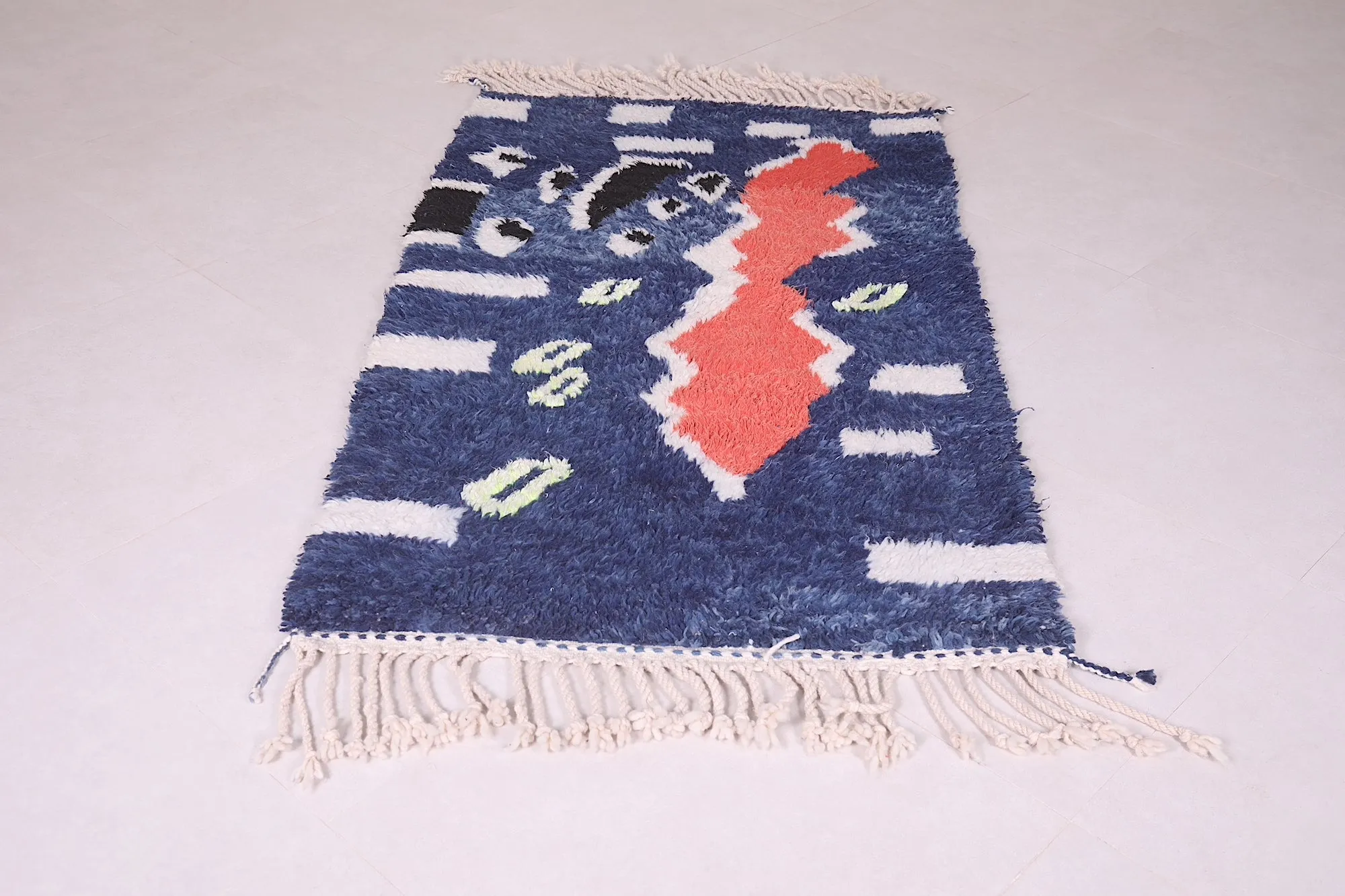 Fabulous Blue Azilal Rug – 3.3 X 5.9 Feet | Bold and Vibrant