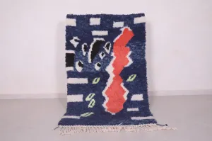 Fabulous Blue Azilal Rug – 3.3 X 5.9 Feet | Bold and Vibrant