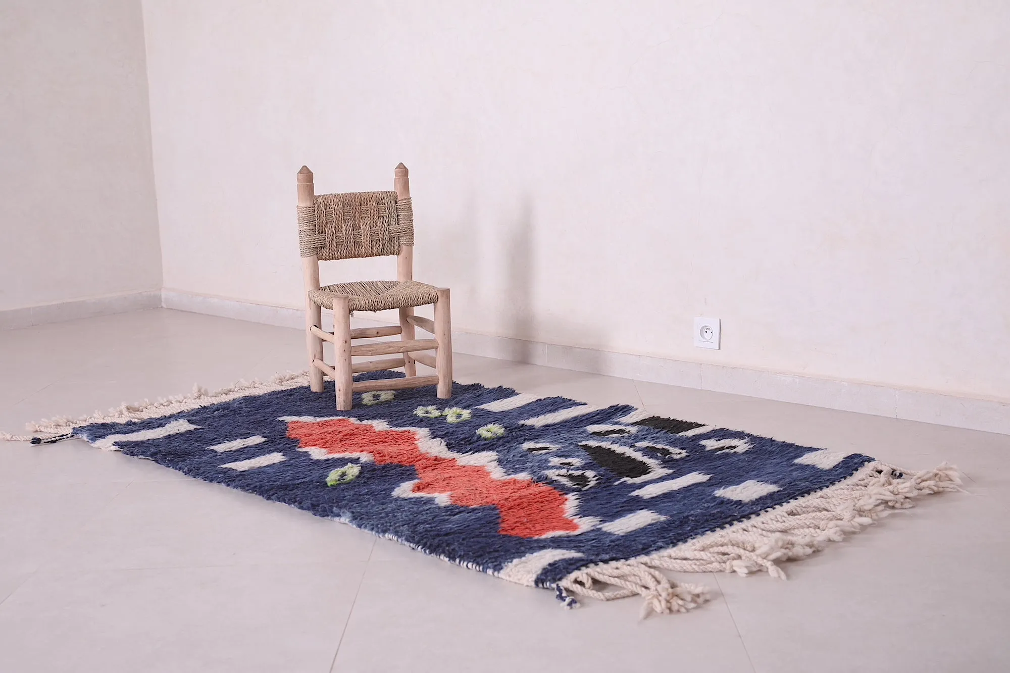 Fabulous Blue Azilal Rug – 3.3 X 5.9 Feet | Bold and Vibrant