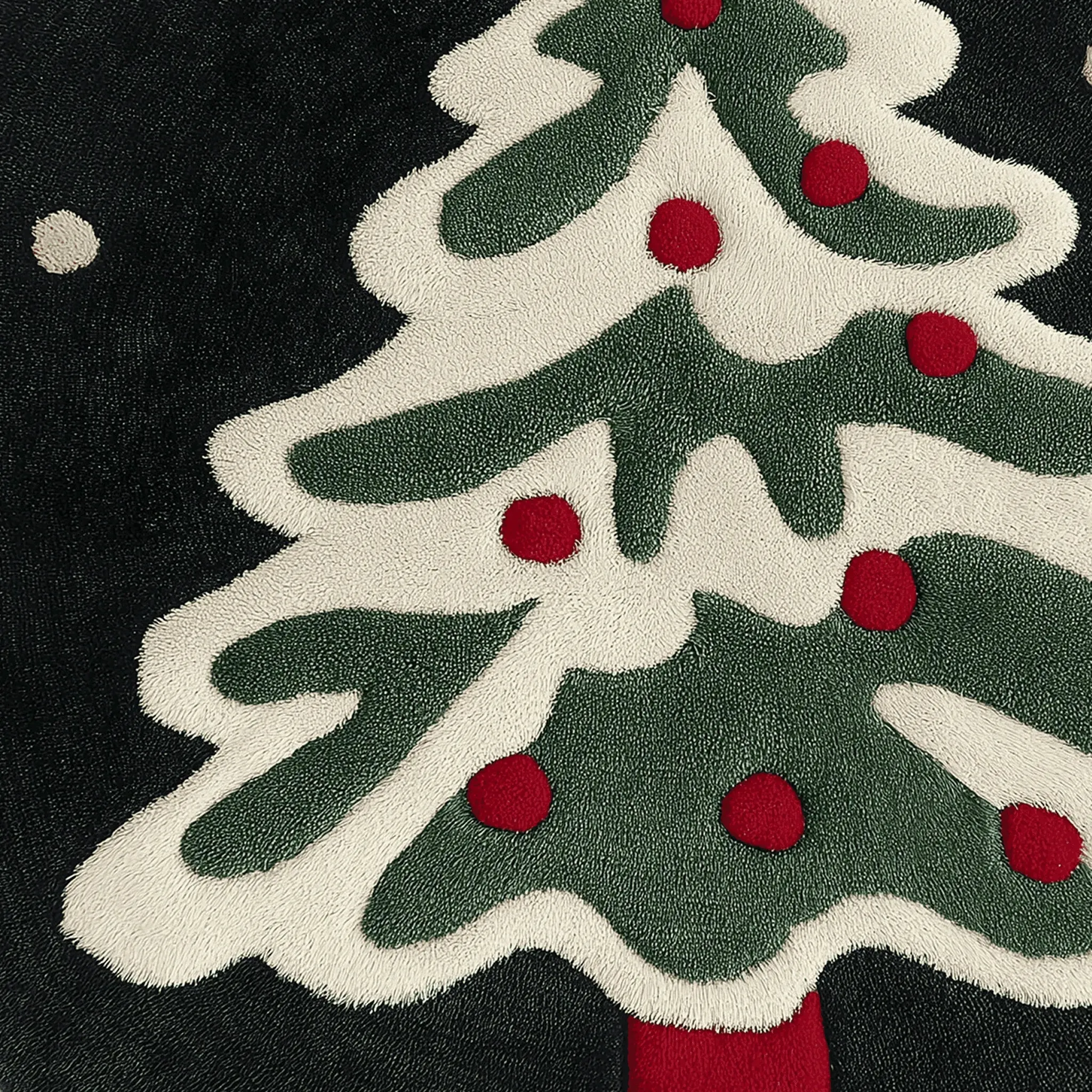 Festive Evergreen Round Hand Tufted Rug