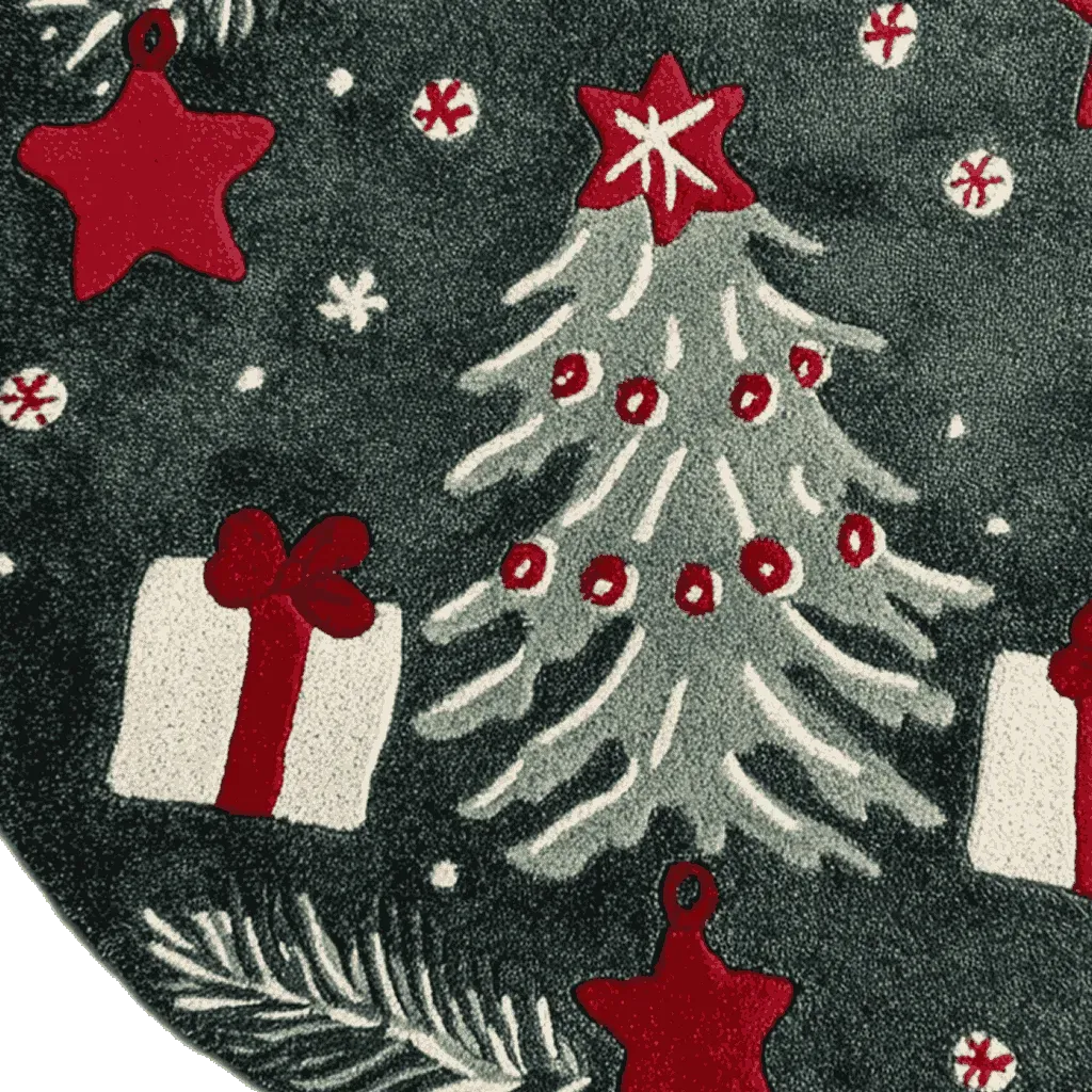 Festive Whimsy Round Hand Tufted Rug