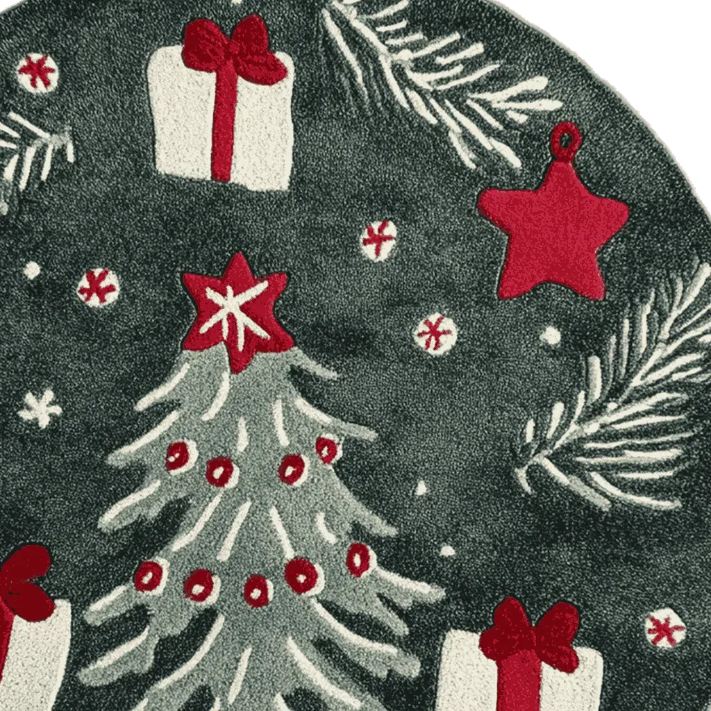 Festive Whimsy Round Hand Tufted Rug