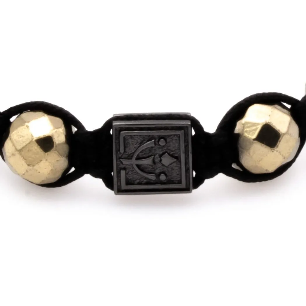 Fiery Knotted Pyrite Bracelet With Rhodium Over Solid Silver | 10MM