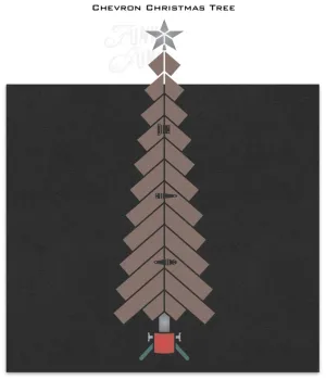 FJ168 Funky Junk's Chevron Christmas Tree stencil