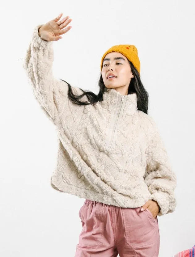 Fleece Cozy Cable Henley Pullover