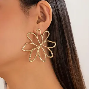 Floral Beauty Exaggerated Big Flower Drop Earrings