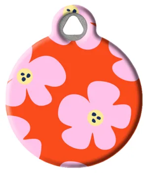Flower Pattern Pet ID Tag