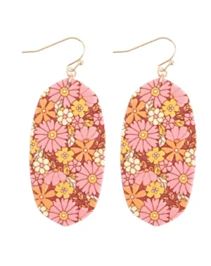 Flower Power Retro Print Earrings