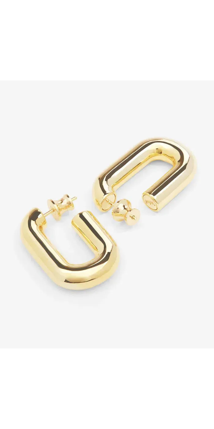 Frankie Chain Huggies - Gold
