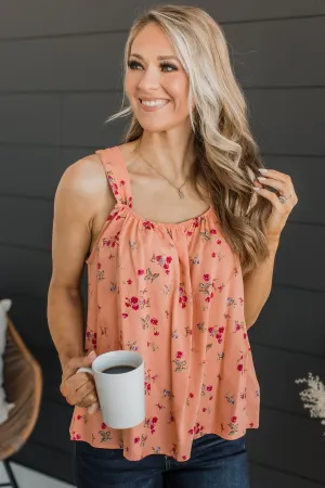Fresh Feelings Floral Tank Top- Peach