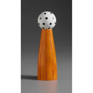 G-3 in Orange, Red, Black, and White Wooden Salt Shaker or Pepper Mill Grinder Shaker by Robert Wilhelm of Raw Design