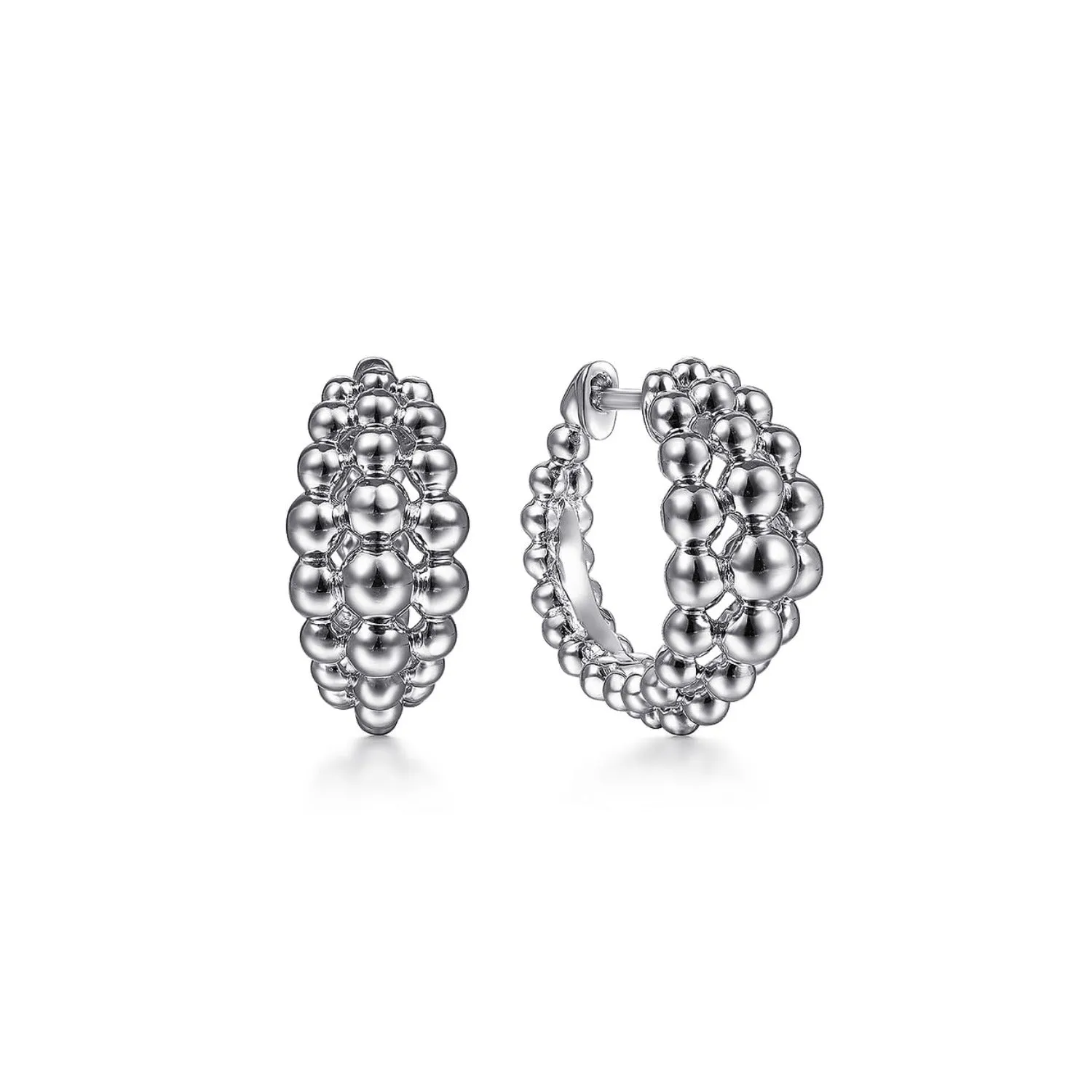 Gabriel & Co. 15MM Sterling Silver Beaded Bujukan Huggies