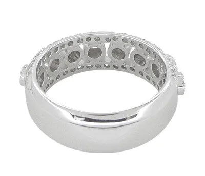 Galaxy of Love Diamond Anniversary / Wedding Band in 14 Karat White Gold - 7mm Wide