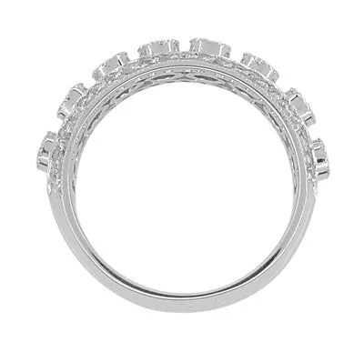 Galaxy of Love Diamond Anniversary / Wedding Band in 14 Karat White Gold - 7mm Wide